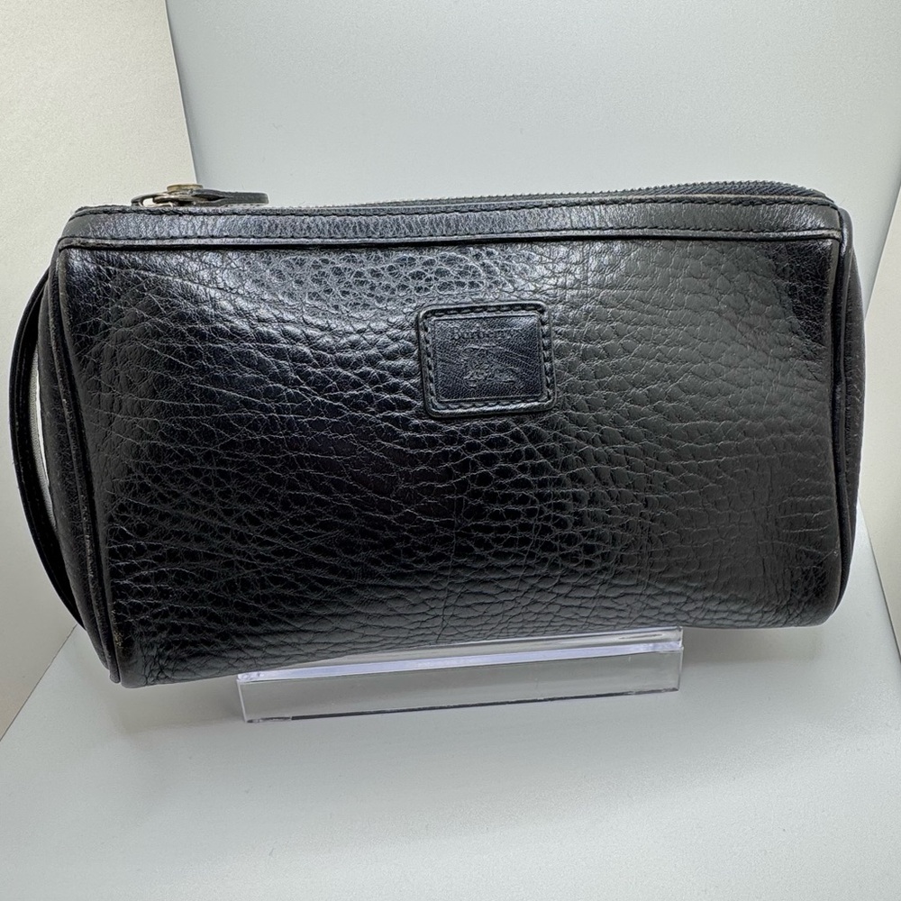 Burberry - Authentic leather clutch with Nova Check interior - black leather